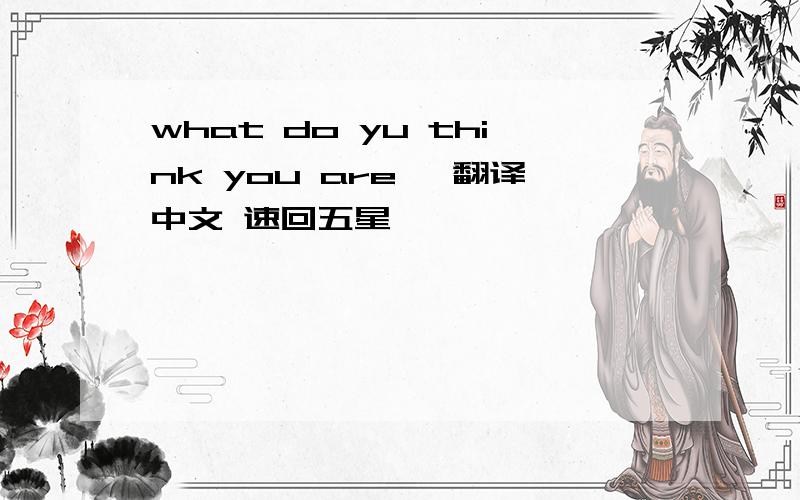 what do yu think you are° 翻译中文 速回五星