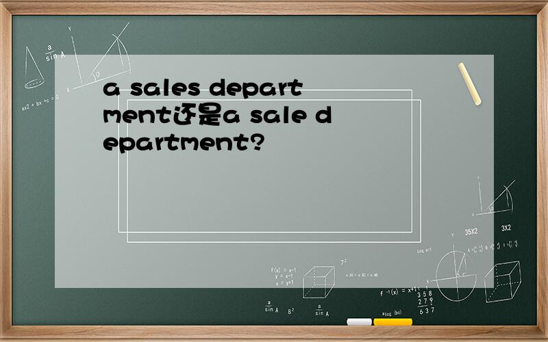 a sales department还是a sale department?