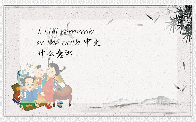 I still remember the oath 中文什么意识