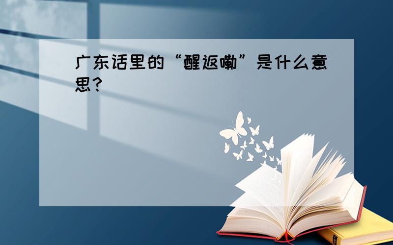 广东话里的“醒返嘞”是什么意思?
