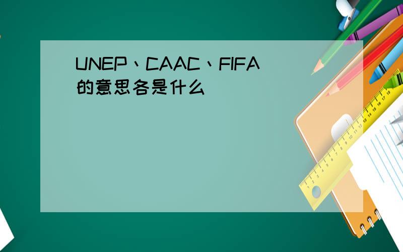 UNEP丶CAAC丶FIFA的意思各是什么