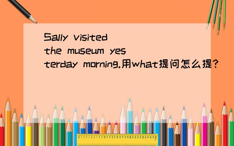 Sally visited the museum yesterday morning.用what提问怎么提?