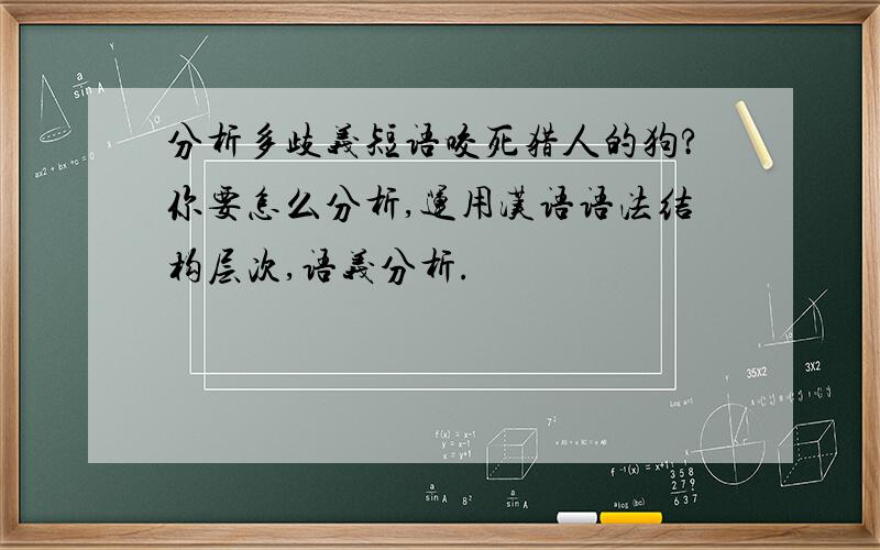 分析多歧义短语咬死猎人的狗?你要怎么分析,运用汉语语法结构层次,语义分析.