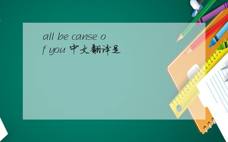 all be canse of you 中文翻译是