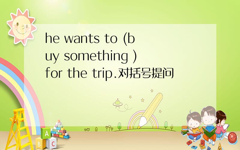 he wants to (buy something )for the trip.对括号提问