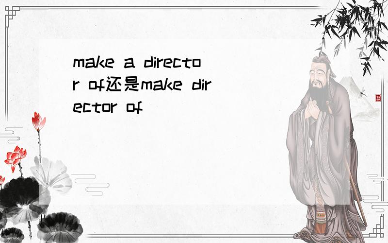 make a director of还是make director of